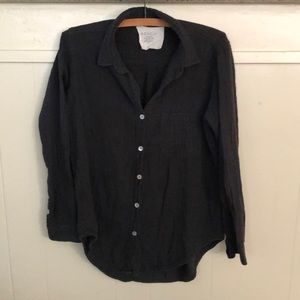 ACACIA LONG-SLEEVE BUTTON DOWN-BLACK